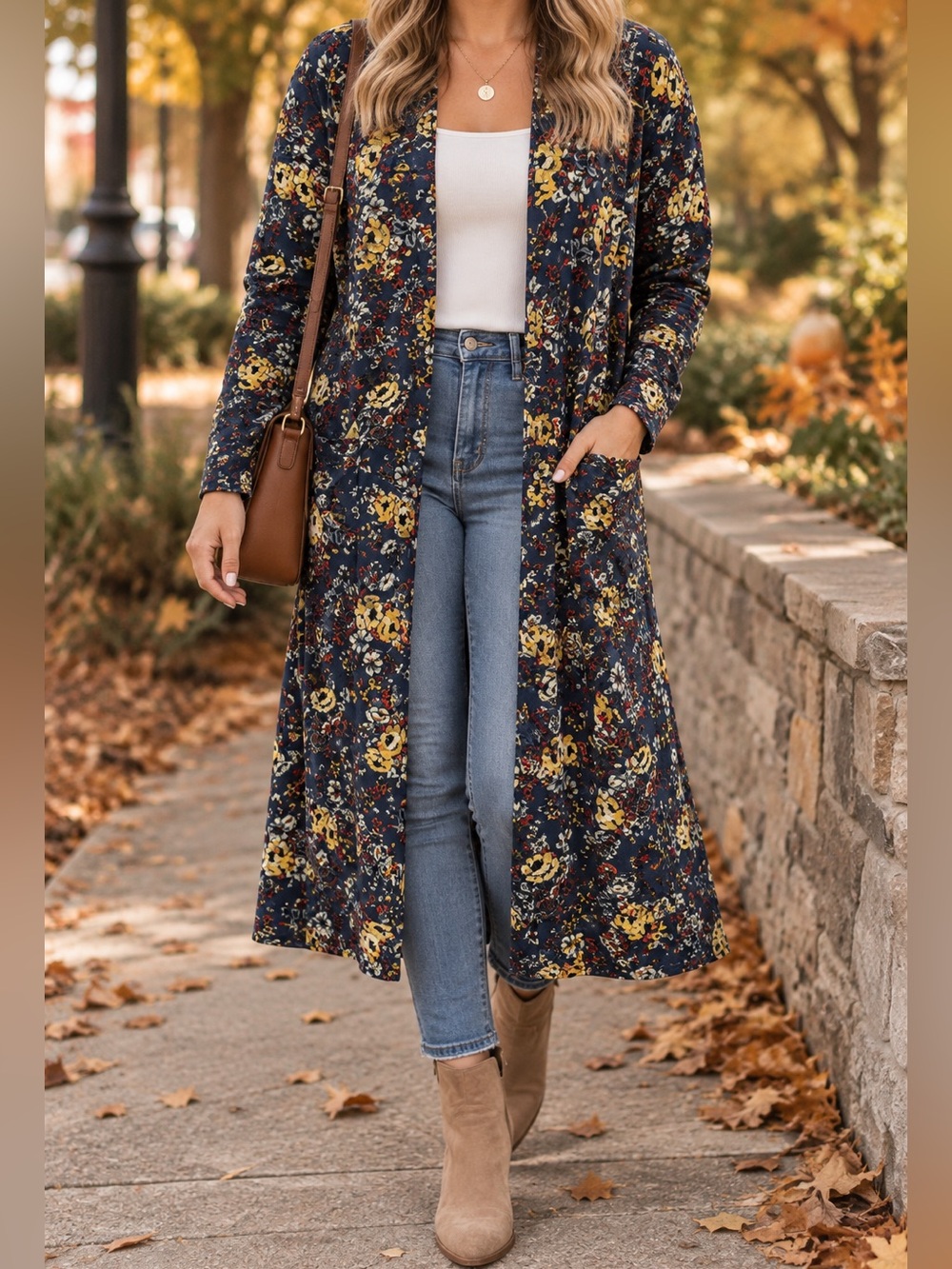LuLaRoe Sarah Cardigan – Size Large | Blue Floral Duster